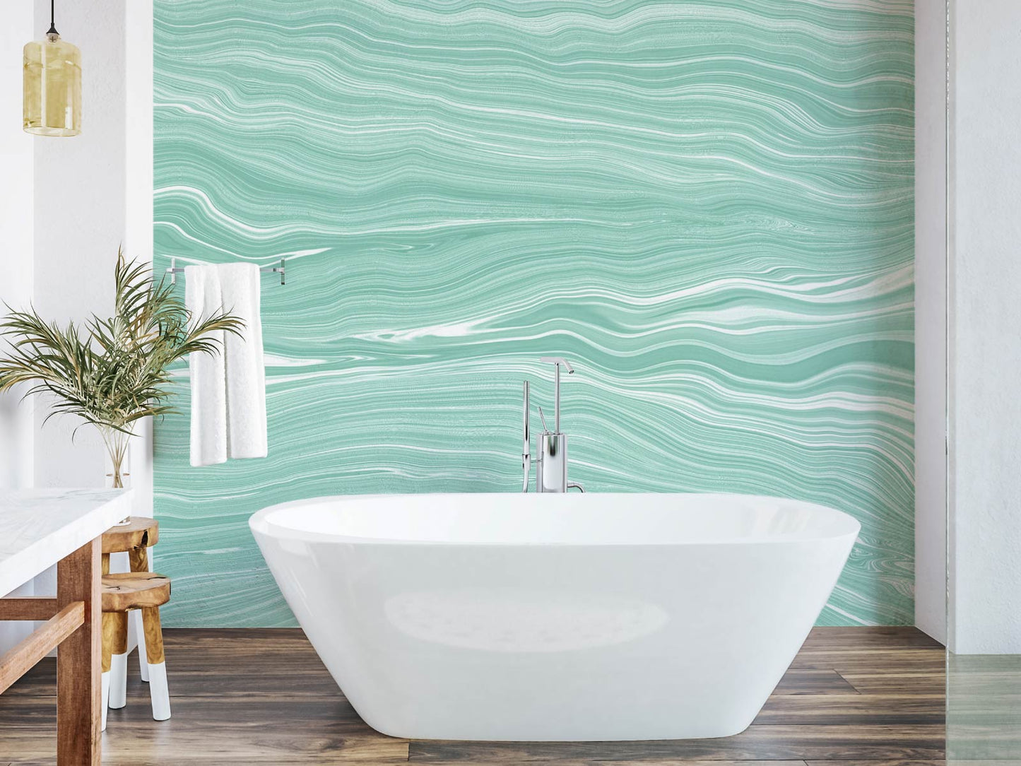 Abstract Contours - Teal