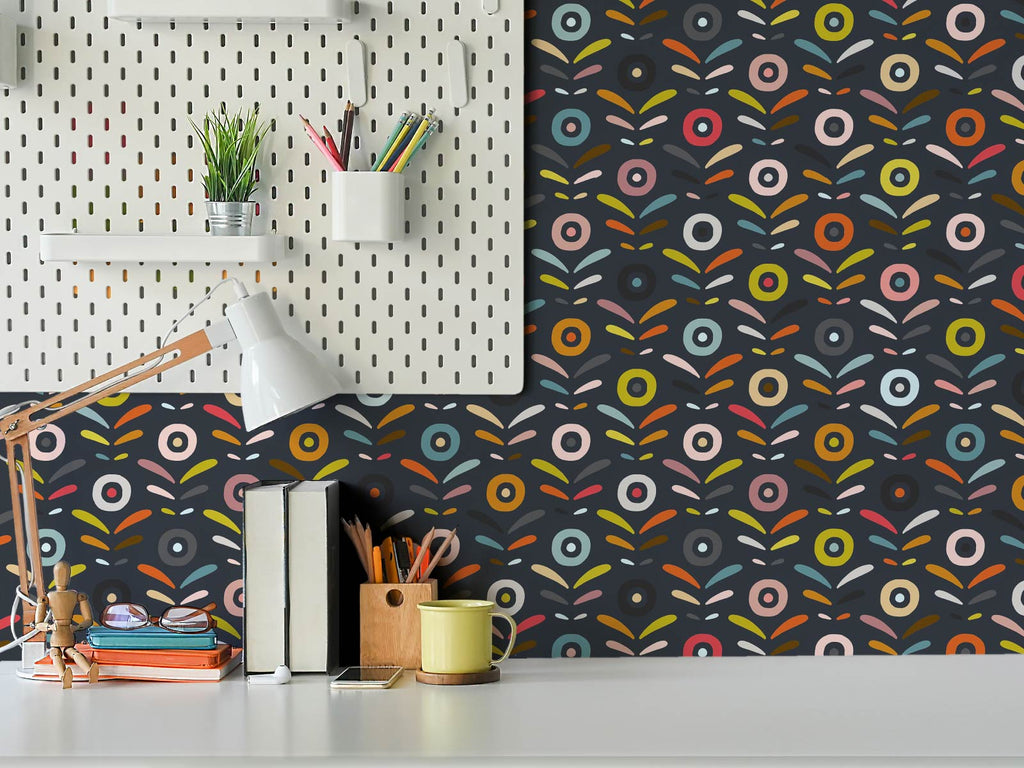 Abstract Flora - Navy and Bright