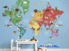 Animal World Map - Light Blue