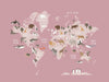 Animal World Map - Pink