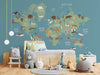 Animal World Map - Blue