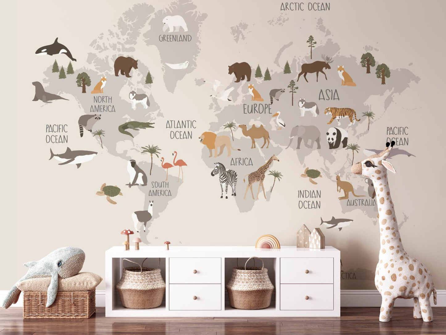 Animal World Map - Neutral