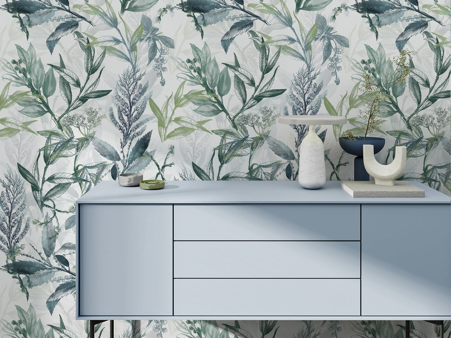 Botanical Leaves - White