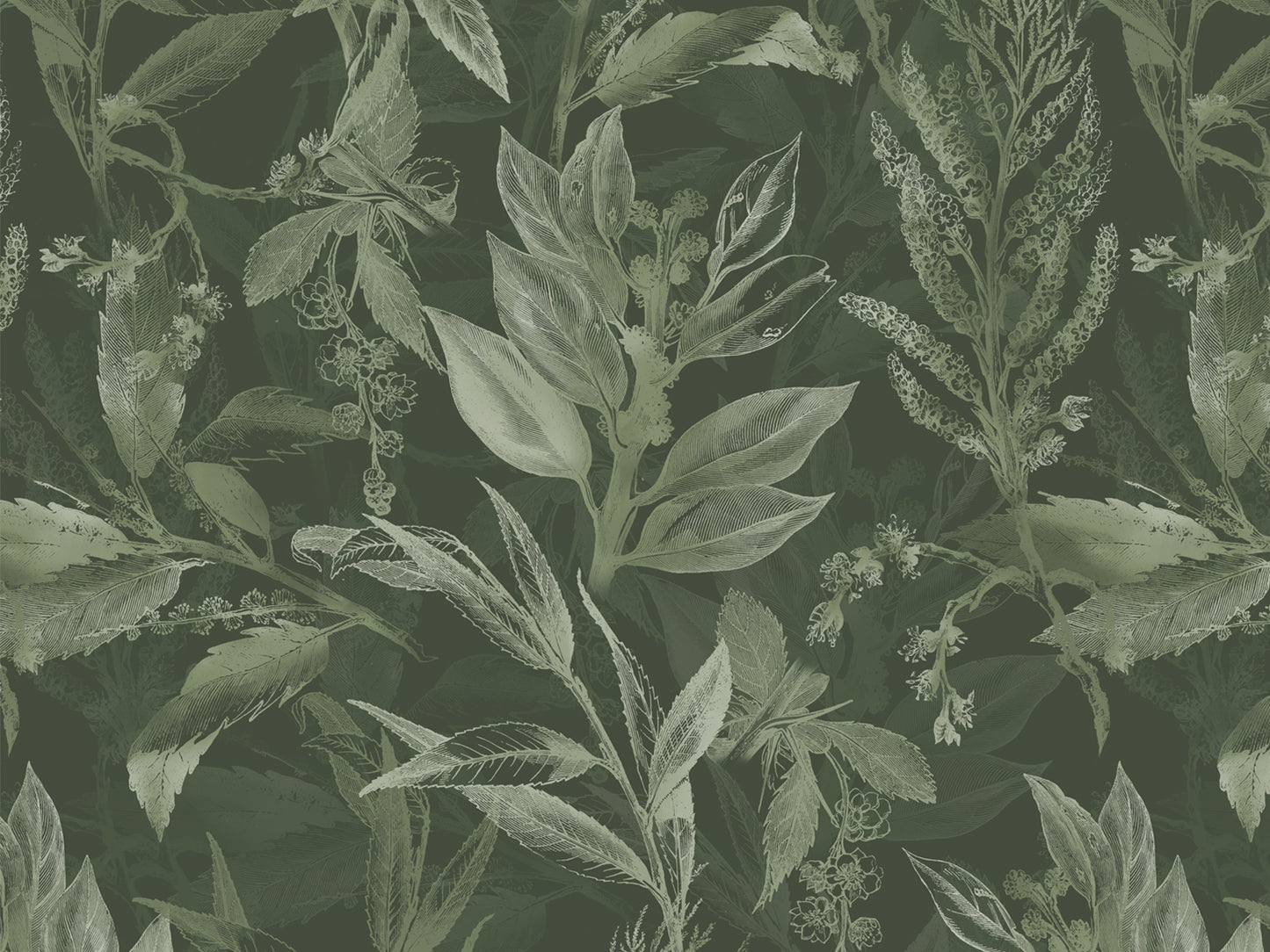 Botanical Leaves -  Dark Green