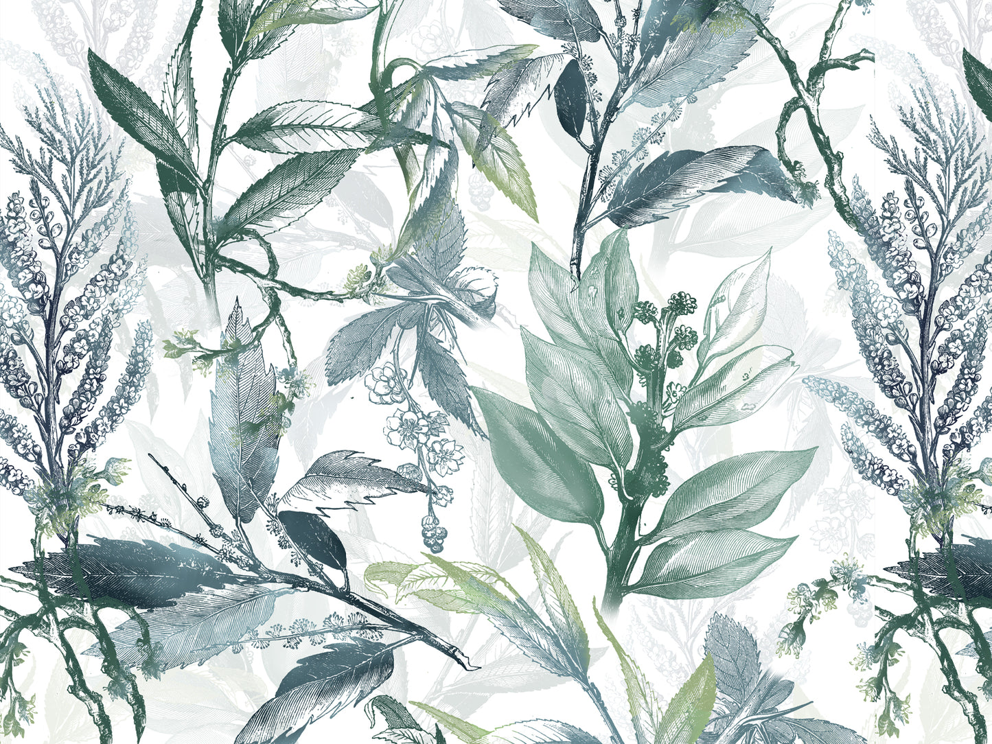 Botanical Leaves - White