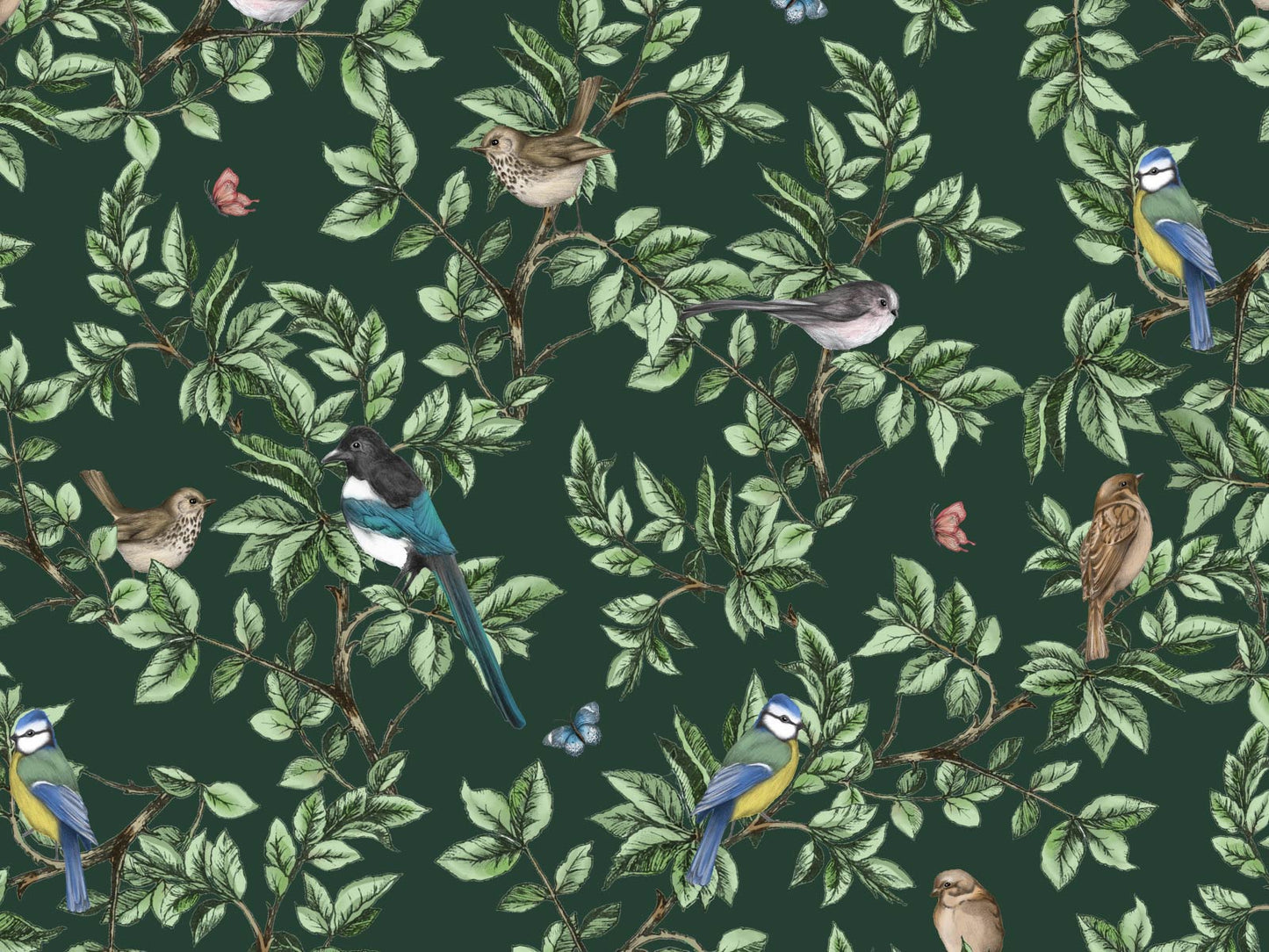 British Birds - Dark Green