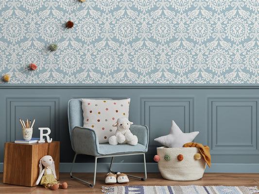 Damask Rabbit - Blue
