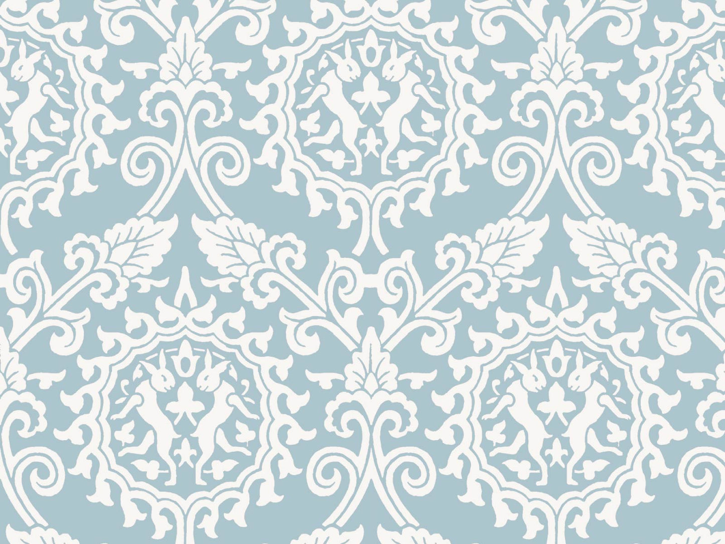 Damask Rabbit - Blue