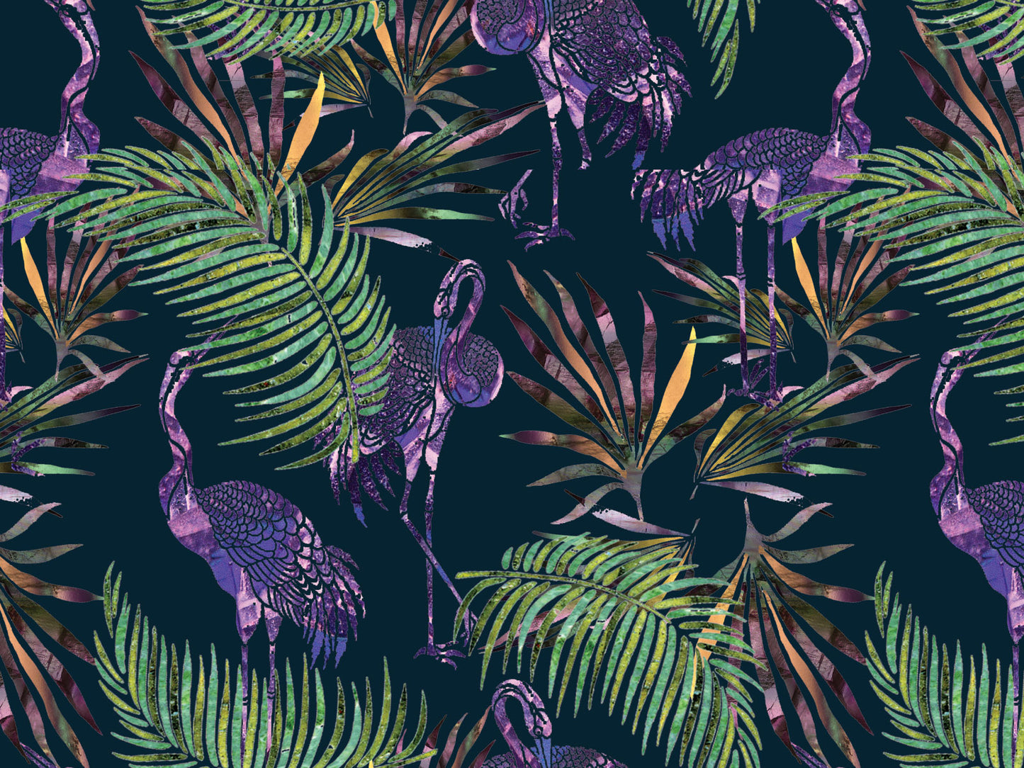 Exotic Crane and Palm