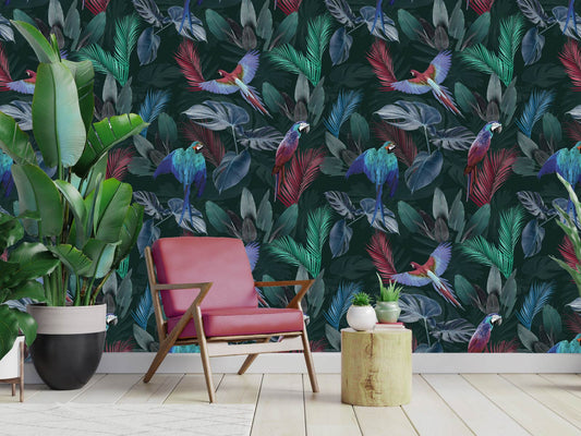 Parrot Paradise - Dark Green