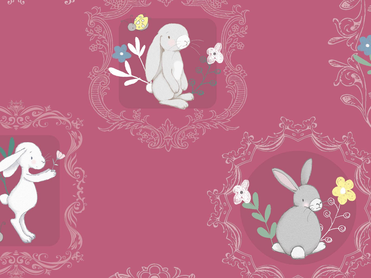 Framed Bunnies - Pink