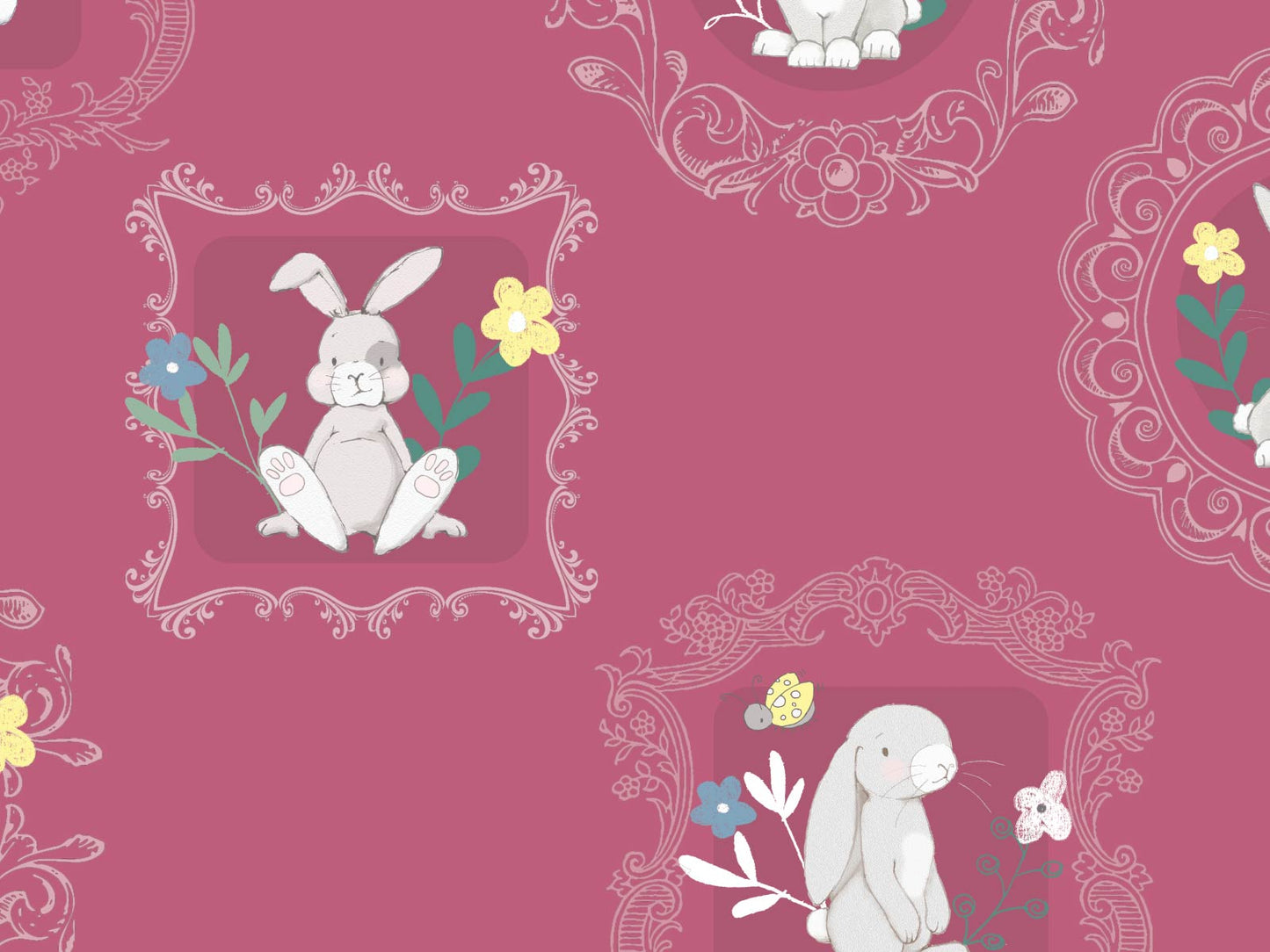 Framed Bunnies - Pink