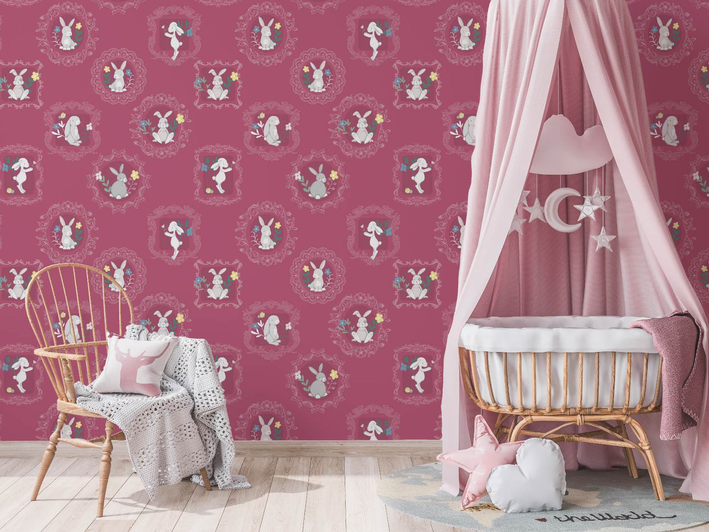Framed Bunnies - Pink