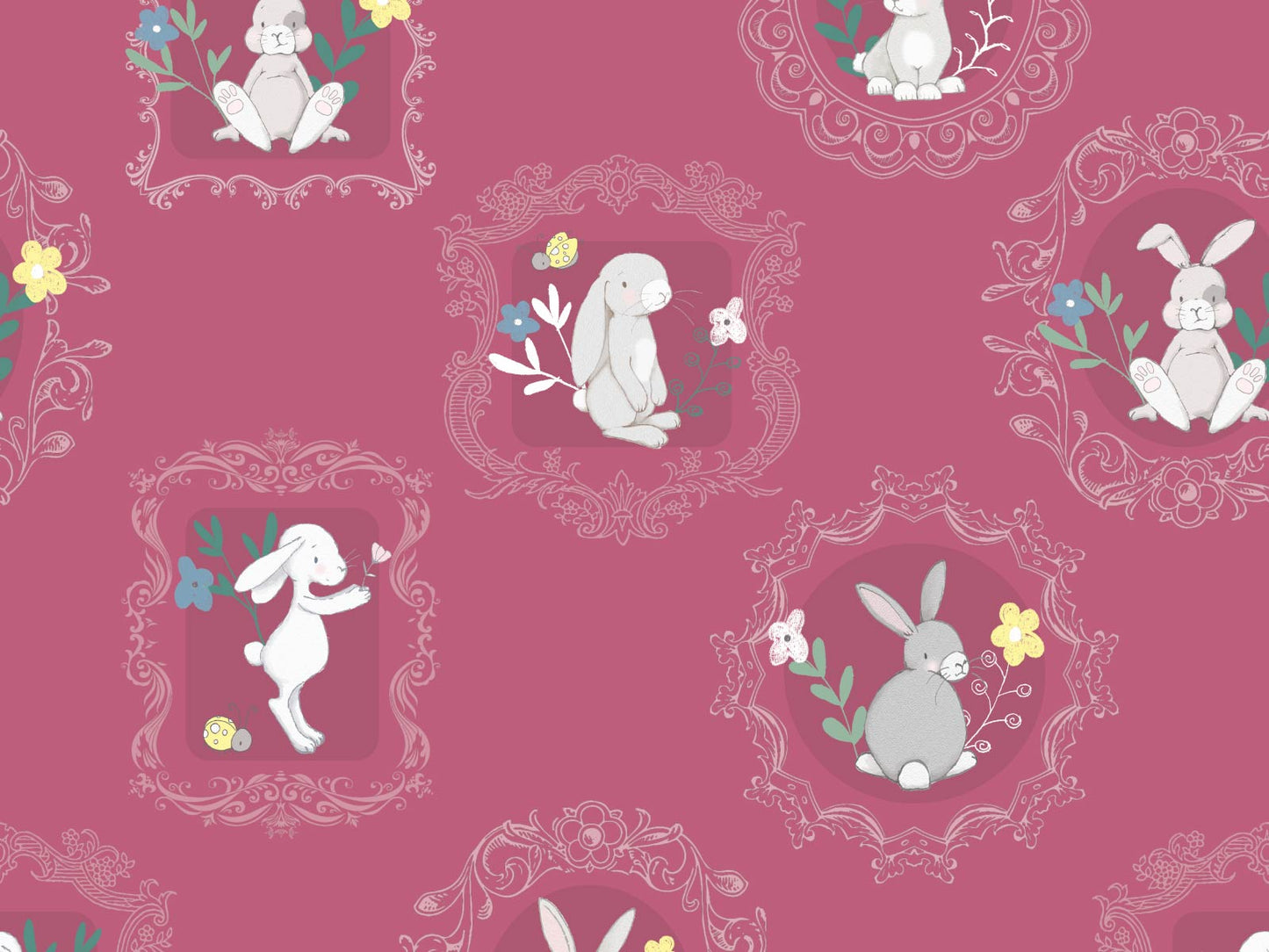 Framed Bunnies - Pink