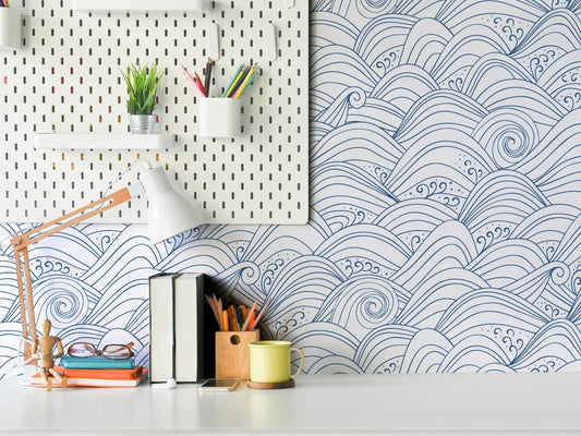 Wave - White + Navy