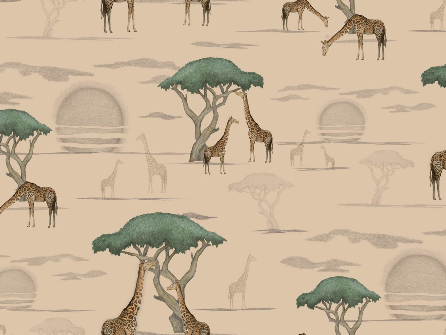 Giraffe and Savanna - Neutral