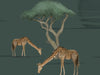 Giraffe and Savanna - Green