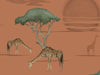 Giraffe and Savanna - Orange