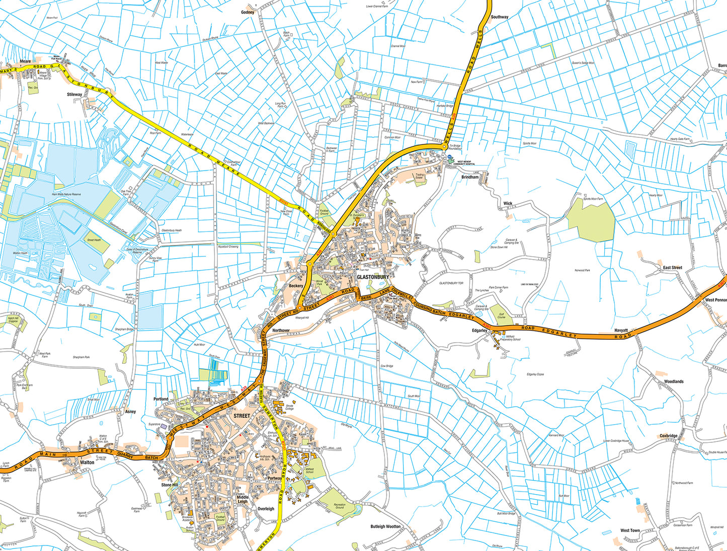 A-Z Glastonbury Map