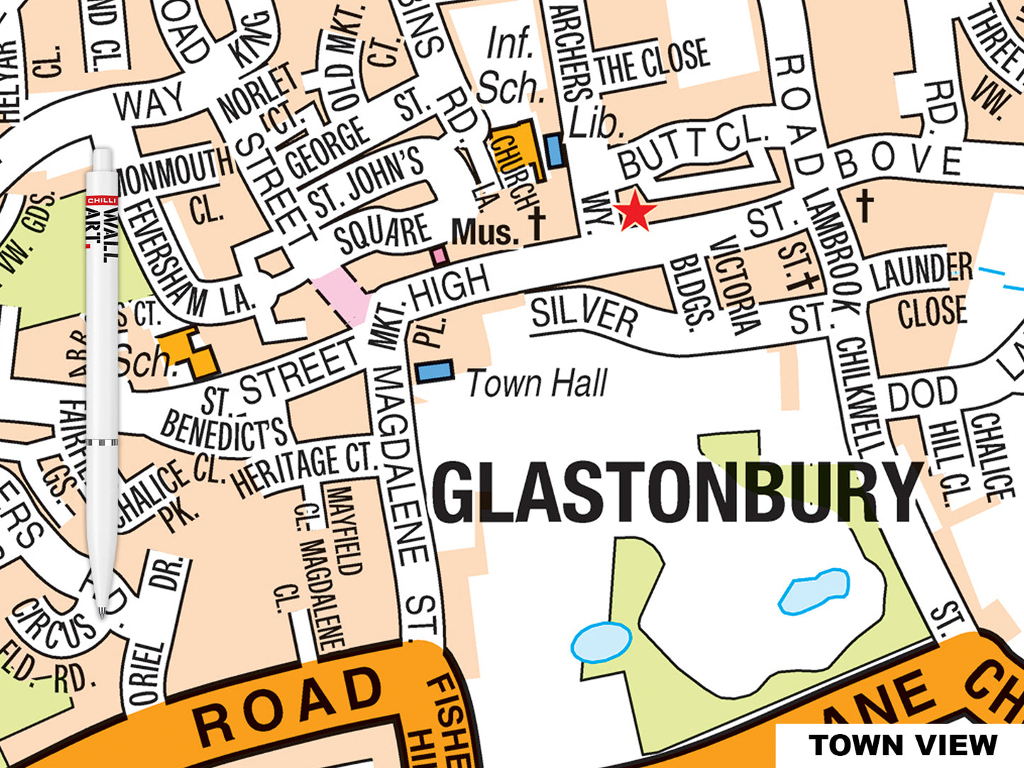A-Z Glastonbury Map