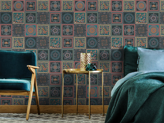 Indian Tiles - Dark Green