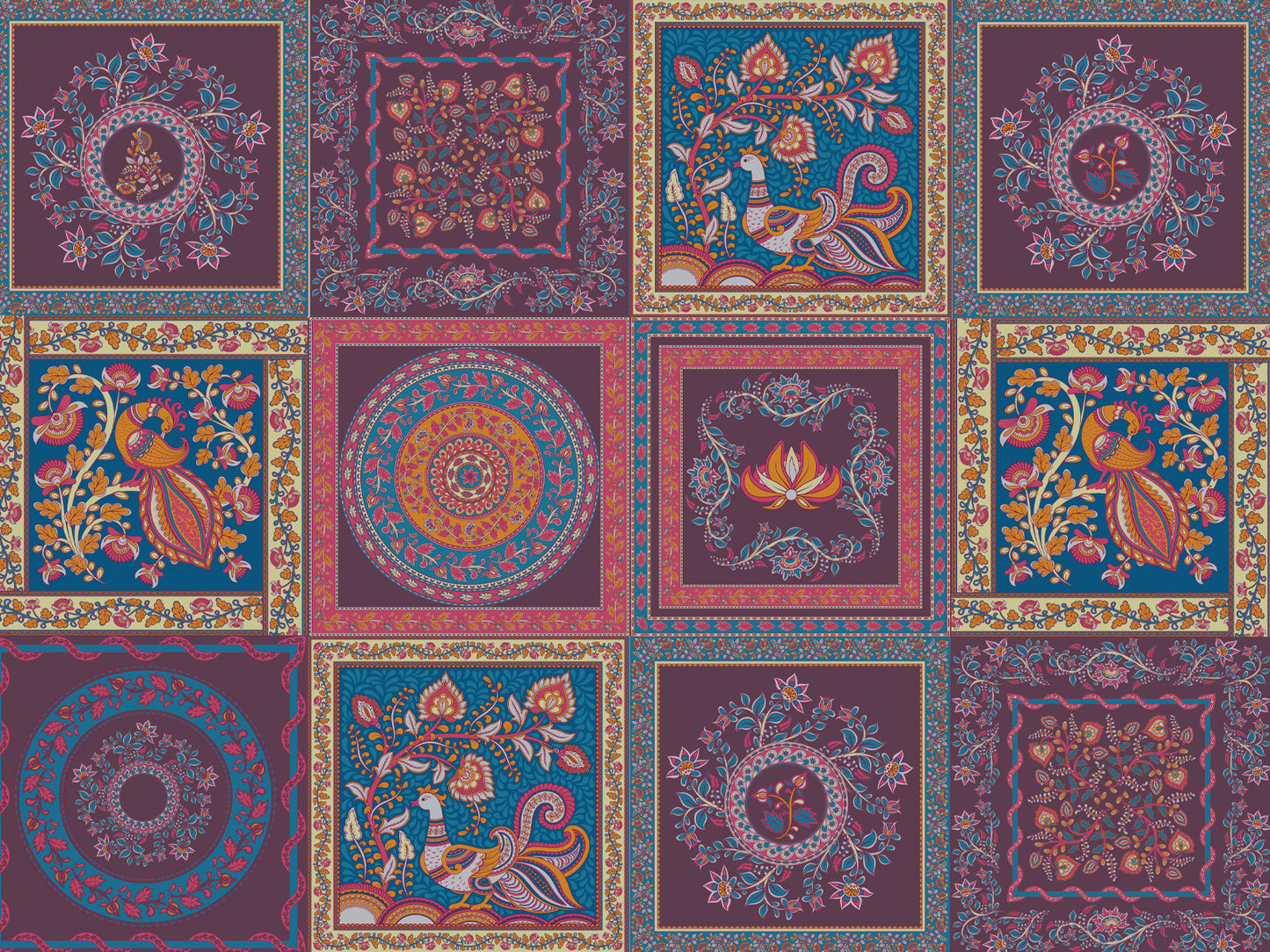 Indian Tiles - Purple