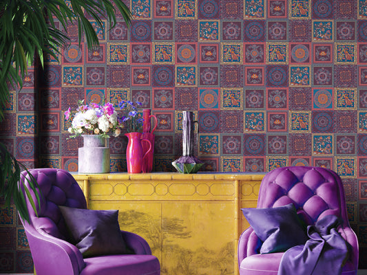 Indian Tiles - Purple