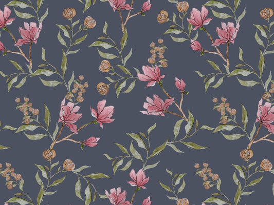 Magnolia Blossom - Navy