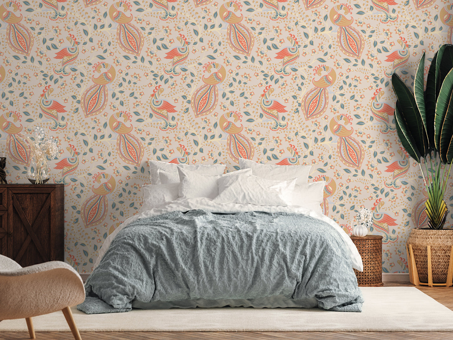 Kalamkari Bird - Neutral