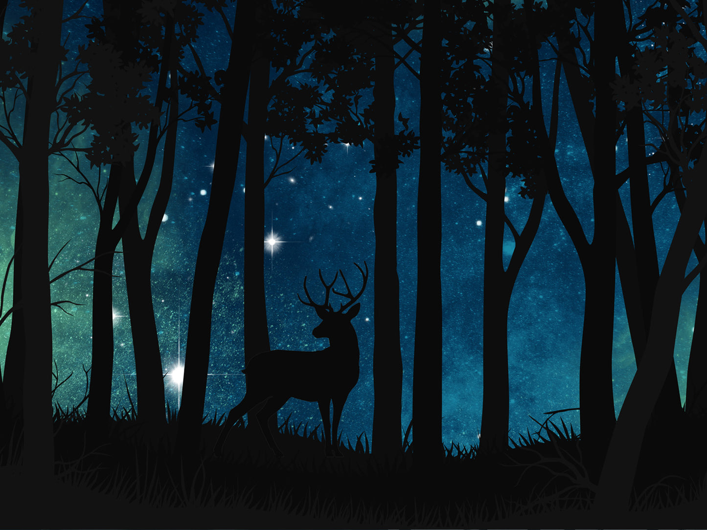 Nocturnal Forest Stag - Blue