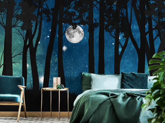 Nocturnal Forest Moon - Blue