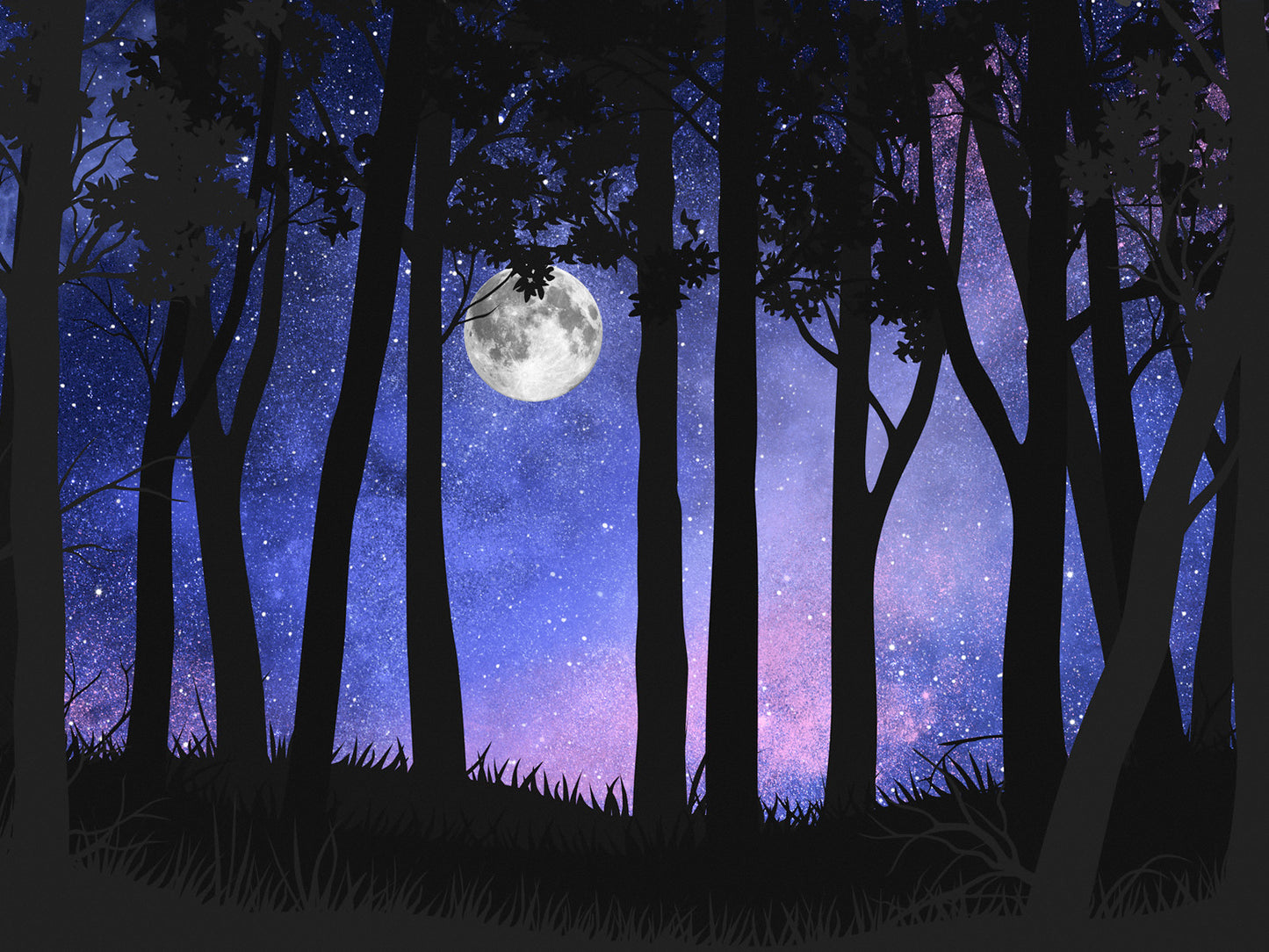 Nocturnal Forest Moon - Pink