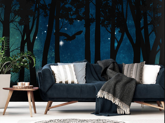 Nocturnal Forest Owl - Blue