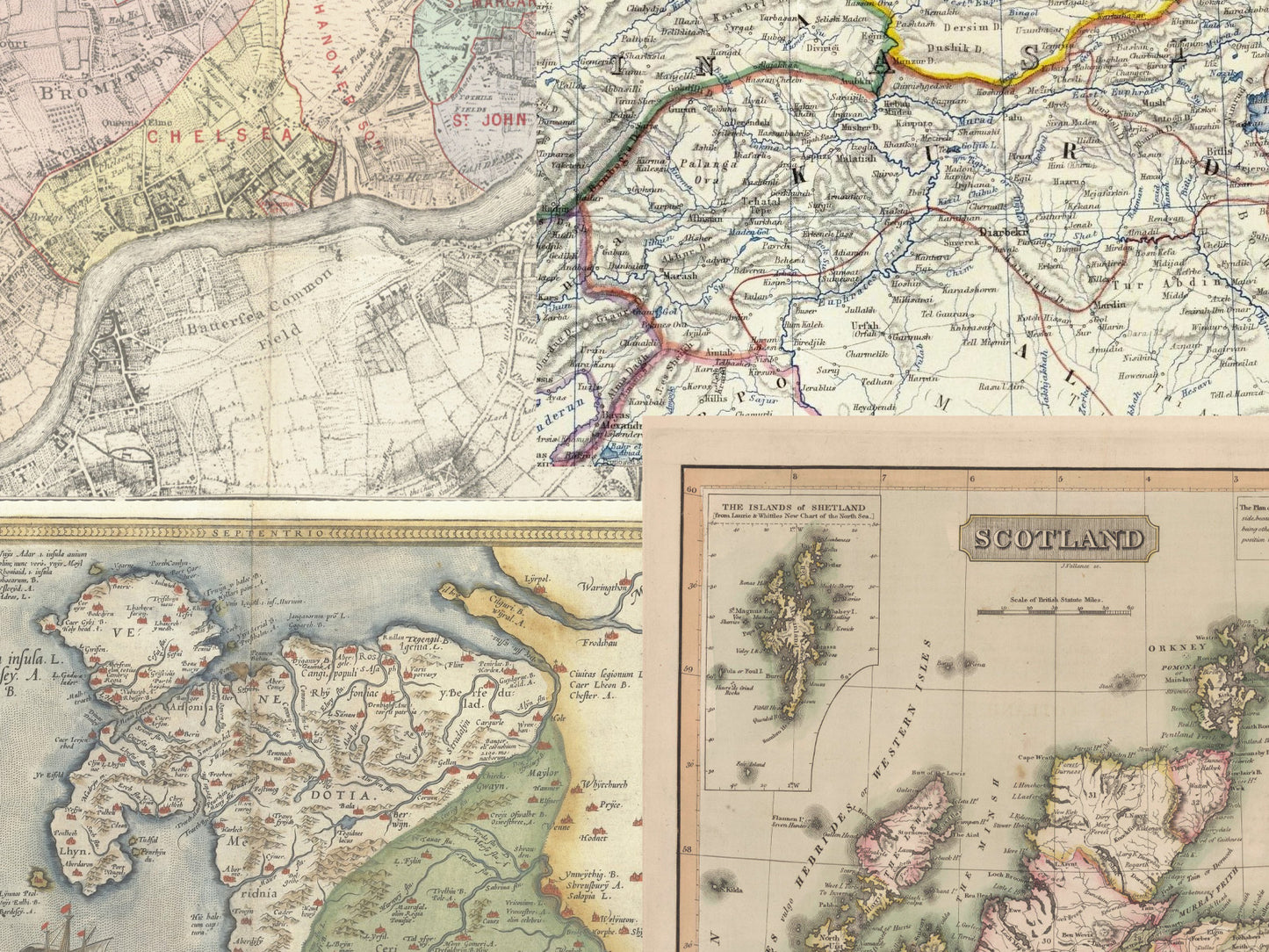 Old Style Map Collage - Large