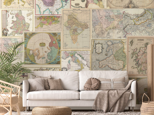 Old Style Map Collage - Large
