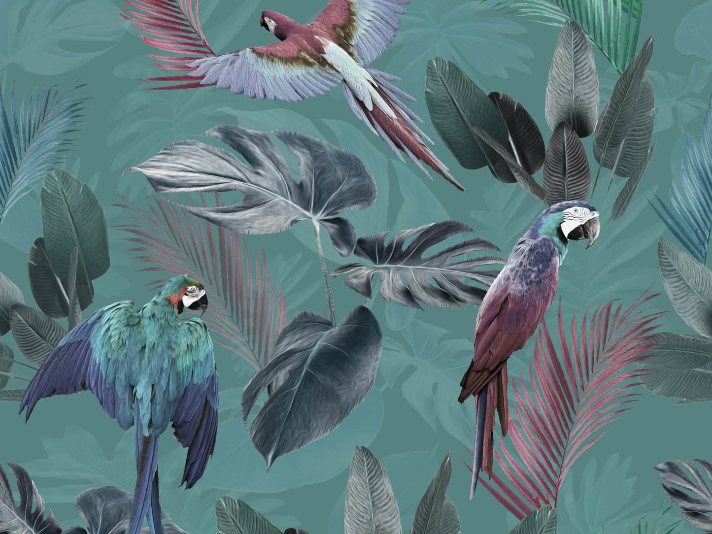 Parrot Paradise - Light Blue