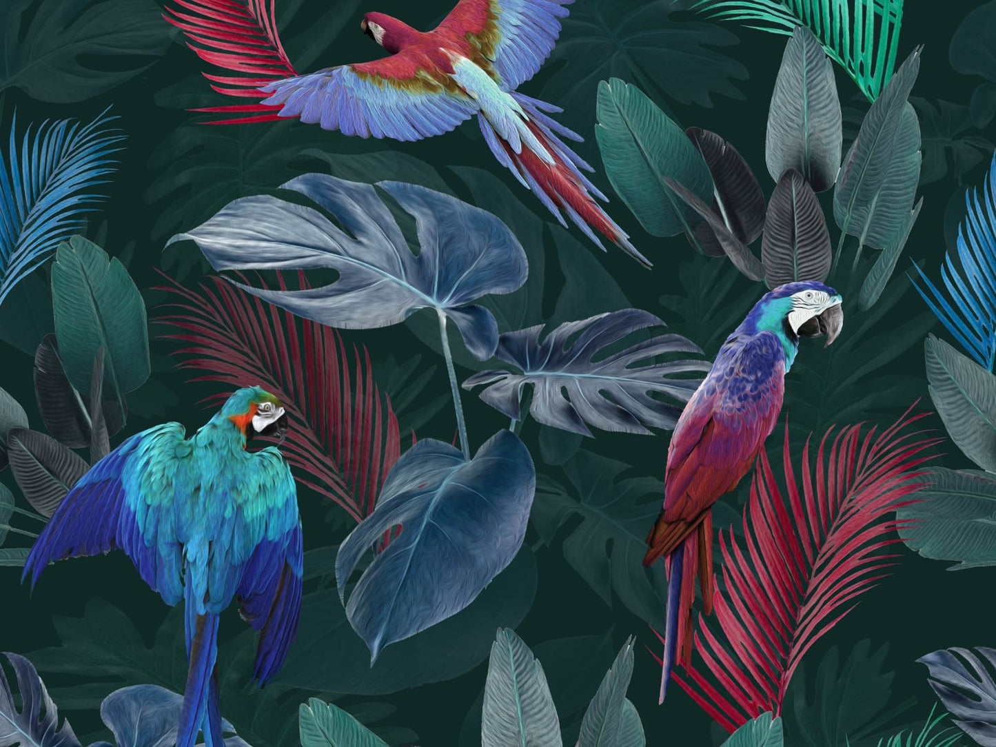 Parrot Paradise - Dark Green