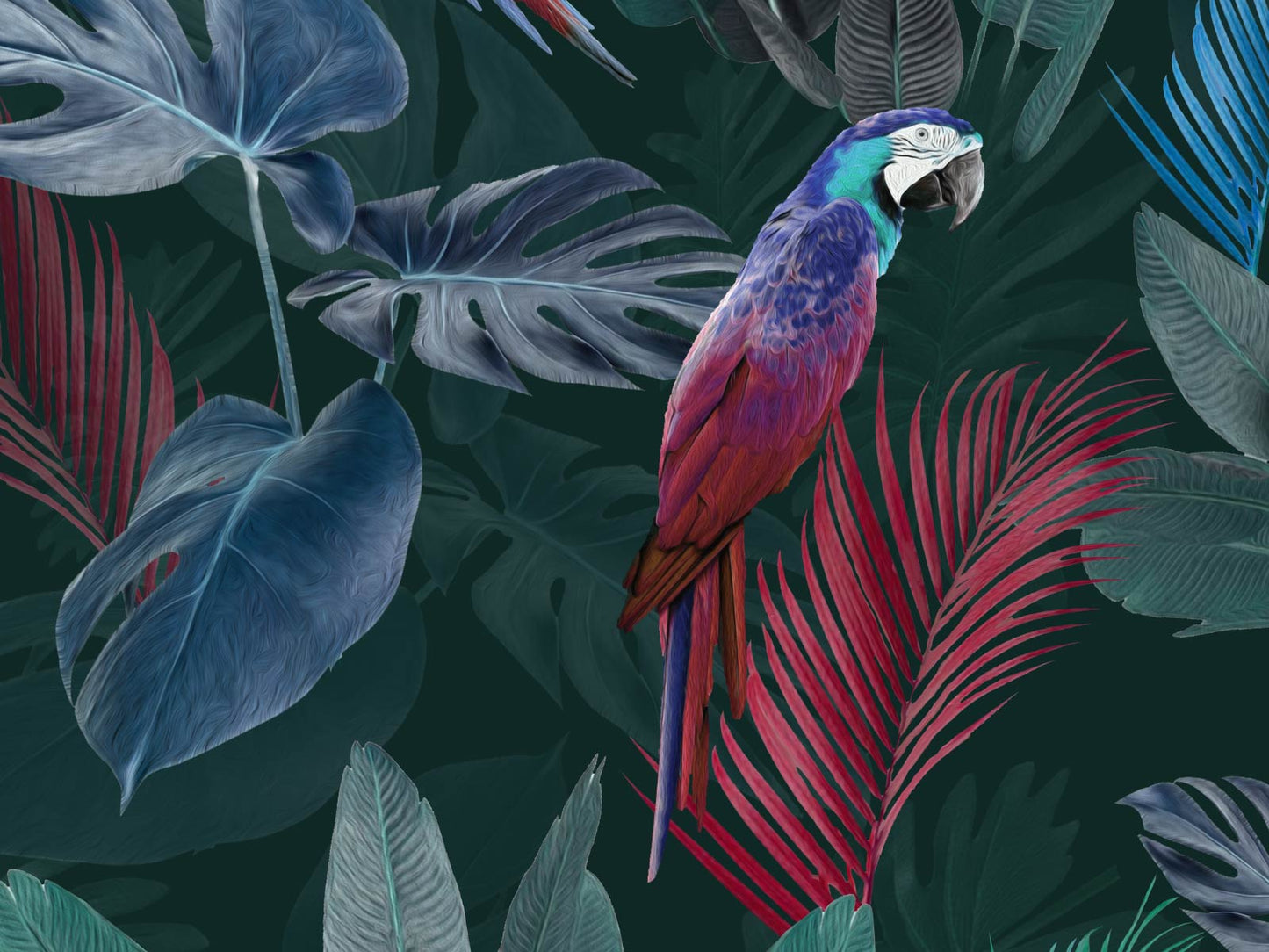 Parrot Paradise - Dark Green