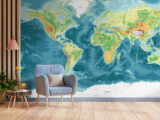 Physical World Map No 1