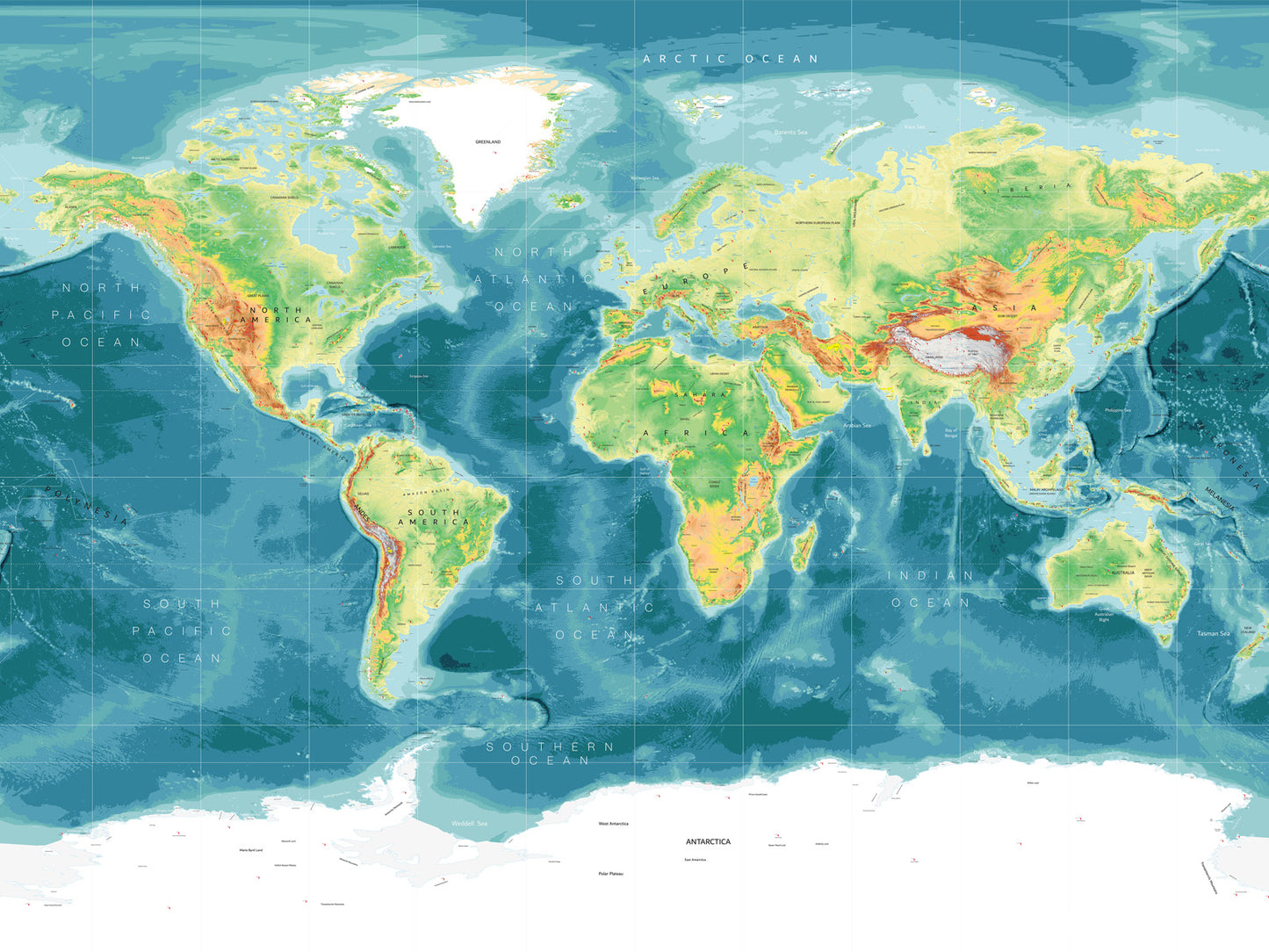 Physical World Map No 1