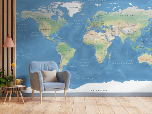 Physical World Map No 3
