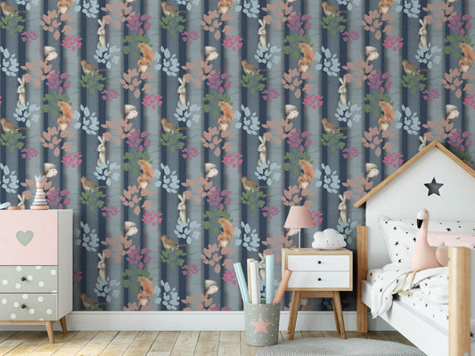 Silver Birch Animals - Navy