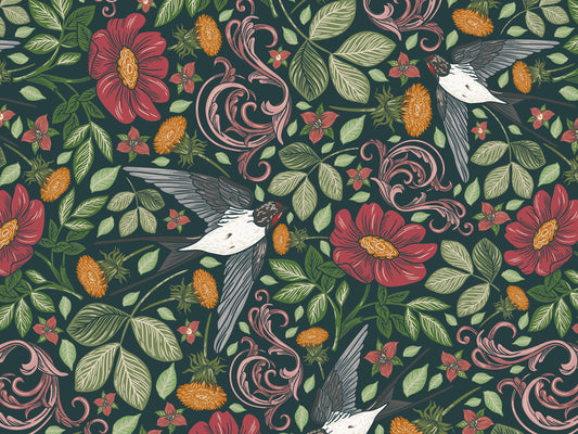 Swallows in the garden - Green
