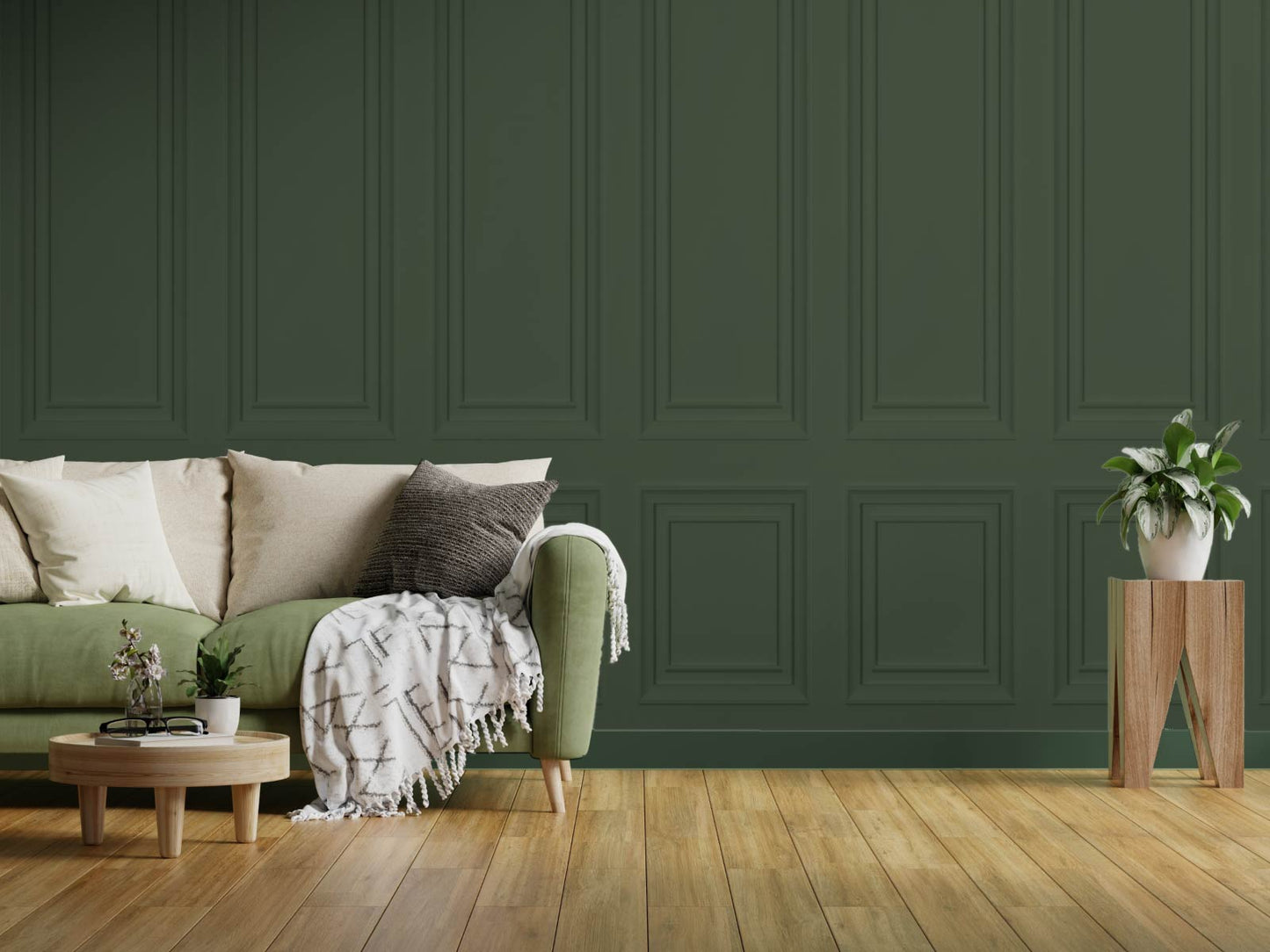 Framed Panels - Light Green