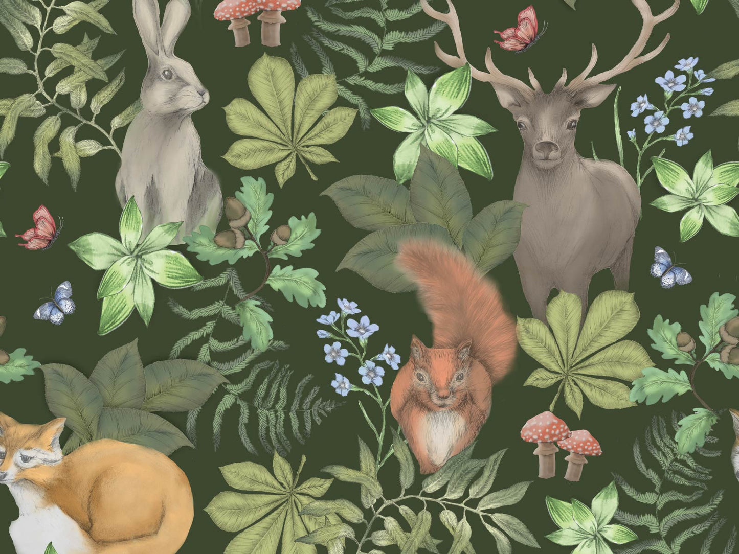 British Wildlife - Dark Green