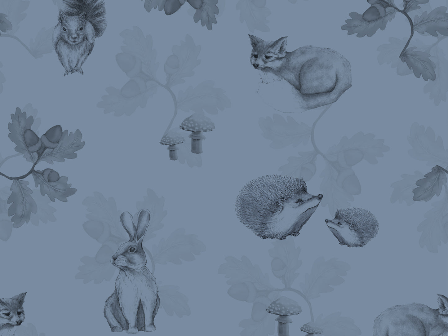 Woodland Creatures - Navy