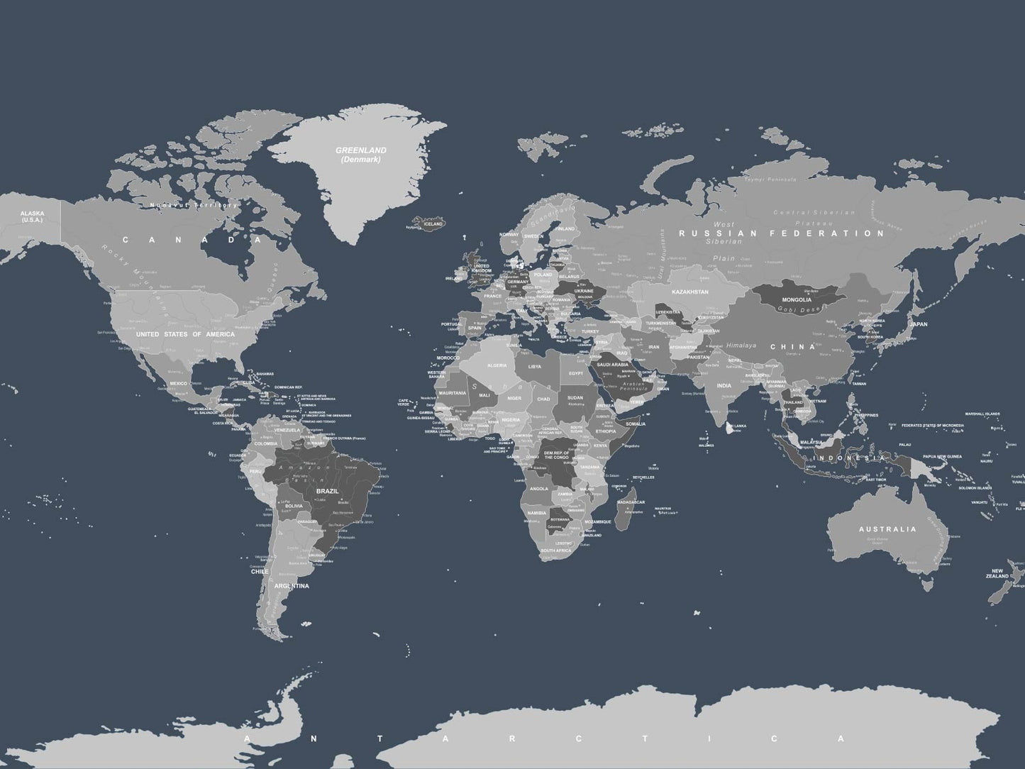 World Map - Navy