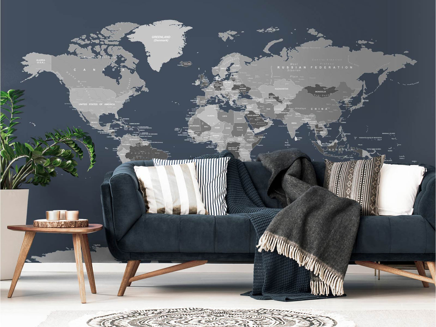 World Map - Navy