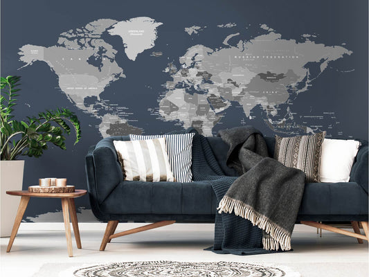 World Map - Navy
