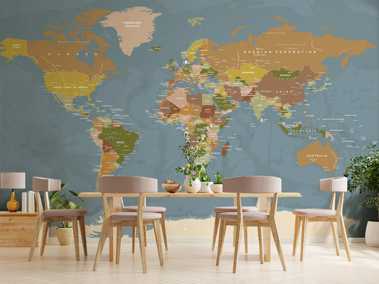 World Map -  Multi Colour